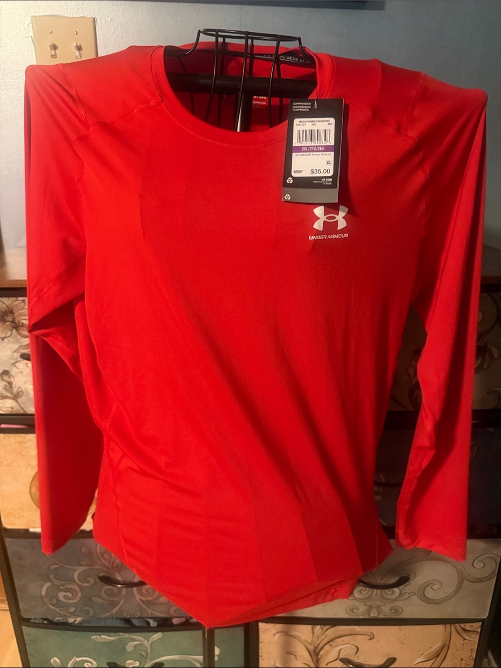 Under Armour XXL Bright Red Long-Sleeve Training Top NWT